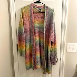 Colorful cardigan!